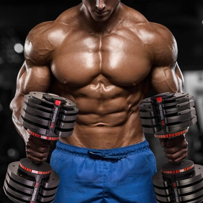 Професійний набір гантелей Profihantel X36 з регулюванням ваги | 2-36 кг | Зручна система кріплення | Комплект з підставками