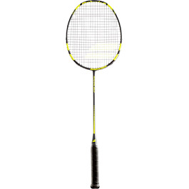 Бадмінтонна ракетка Babolat Power Light, універсальна, чорна/жовта, з натягнутою струною, у комплекті чохол