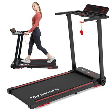 Бігова доріжка CITYSPORTS складана для дому 2.0 к.с., під стіл, 1-12 км/год, електрична, з LED-дисплеєм