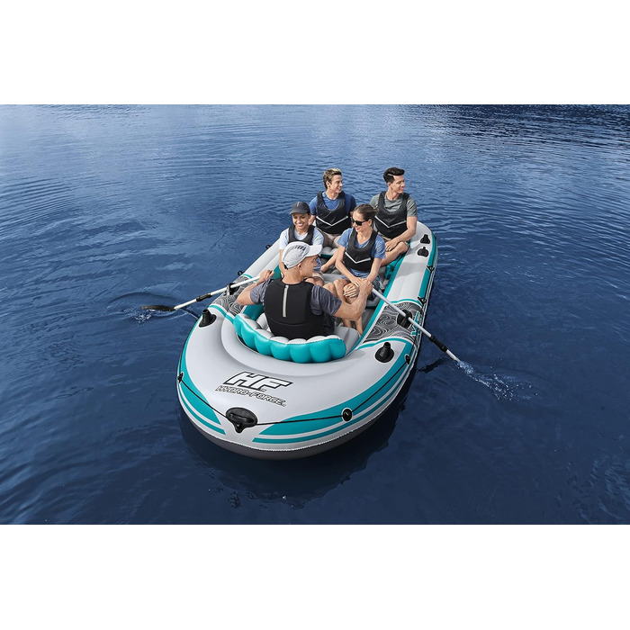 Надувний човен Bestway Hydro-Force Adventure Elite X5, 5-місний, з насосом, веслами, сидіннями, сумкою для речей та чохлом