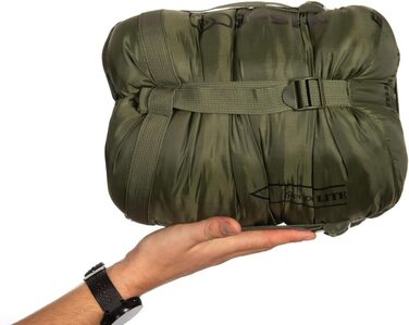 Сплячий мішок Snugpak Sleeper Lite WGTE - спальний мішок-кокон з ізоляцією Isofibre, регульованою капюшоном, плечовим ременем, двосторонньою блискавкою, захистом від гризунів, для кемпінгу та холодної погоди (оливковий, блискавка зліва)