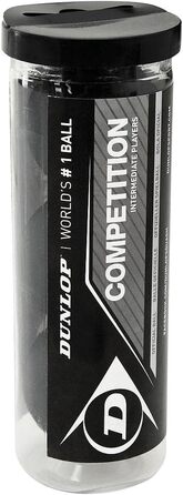 М'яч для сквошу Dunlop Competition, жовта крапка, 3 шт. у тубусі