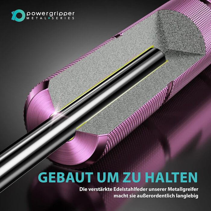 RPM PowerGripper Металевий тренажер для кисті рук - регульований (50lbs - 400lbs) для тренування хвата, зап'ястя та рук (Рожевий 50lbs)