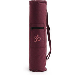 Сумка для йоги Yogistar Yogibag Basic 65 см з бавовни, бордова з Om, на блискавці