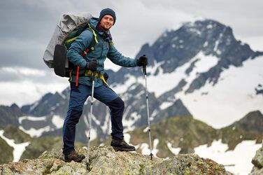 Трекінгові палиці Hop-Sport HS-0135TP для Nordic Walking з телескопічним регулюванням та антишоком, сріблястого кольору