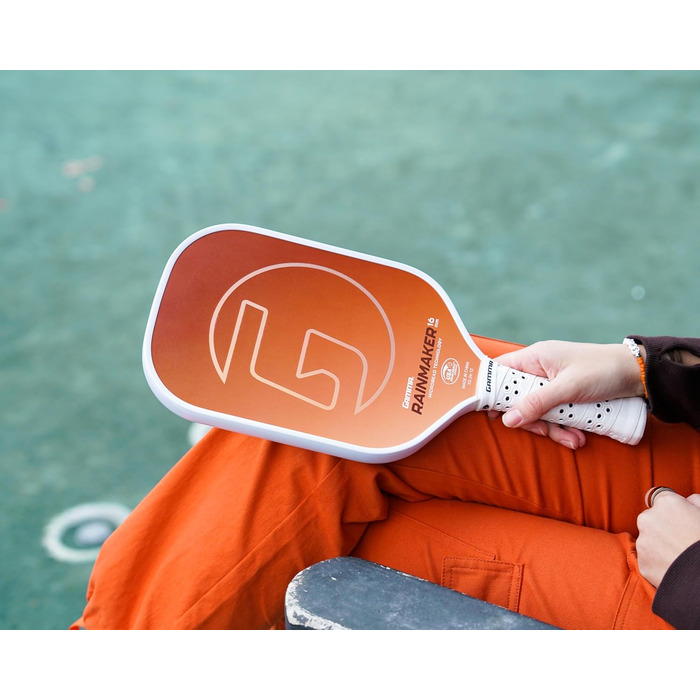 GAMMA Rainmaker: ракетка для піклболу – легка, велика зона удару, карбонове покриття з мікроперлинками для обертання та контролю, амортизуюча ручка, регульована вага, 6 кольорів (Помаранчевий/Західний з візерунком 'Sunset Chevron')