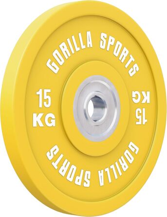 Бамперні диски GORILLA SPORTS 15 кг, Ø50 мм, чавун, гумові, для олімпійської штанги