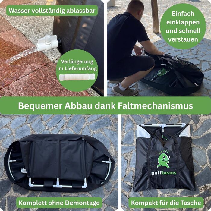 Преміум овальна крижана ванна 120 см — складна мобільна крижана бочка для дорослих з алюмінієвим каркасом та термоізоляцією для відновлення та релаксації, для дому та вулиці