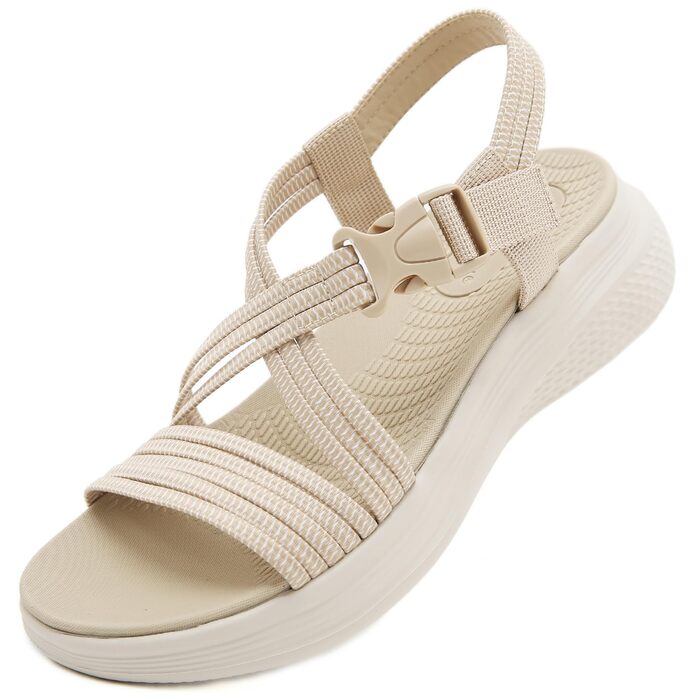 Сандалі жіночі літні Bequeme (Німеччина) 39 EU бежеві з ортопедичною устілкою для прогулянок та відпочинку