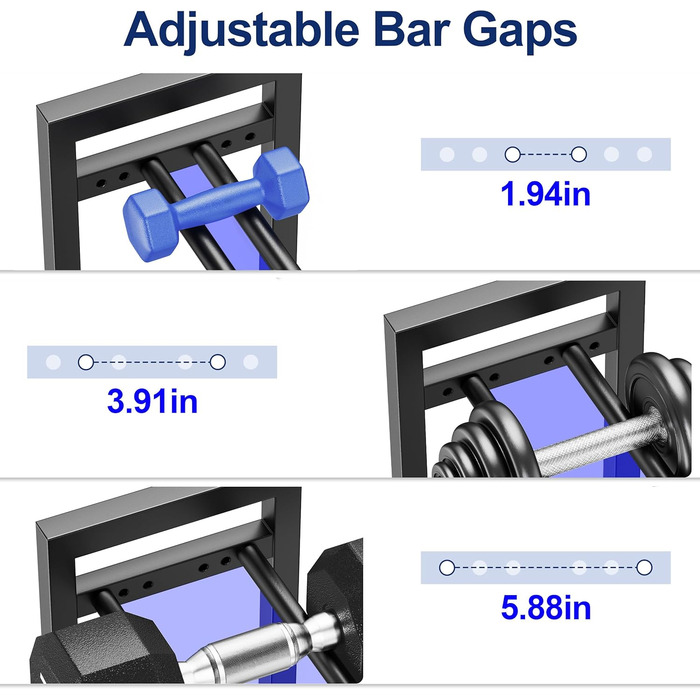Регульований трирівневий стійка для гантелей 50см, Adjustable Kurzhantelständer