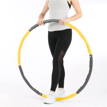 Хулахуп Sport-Tec 100 см, 1,5 кг з мірною стрічкою, жовтий, фітнес обруч для схуднення