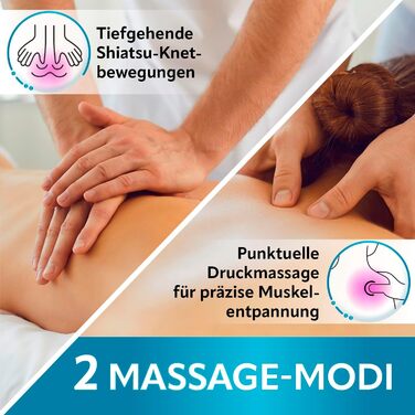 Масажер для шиї та плечей VITALmaxx Shiatsu з підігрівом, 8 обертових роликів, для спини, ніг, синій
