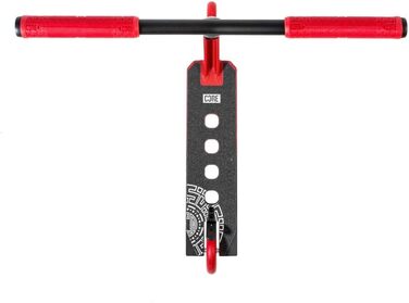 Трюковий самокат CORE Stunt Scooter Trick 110mm, ABEC 9, для дітей та дорослих (від 5 років), регульована висота 78-96 см + наклейка Fantic26 (Чорний/Червоний)