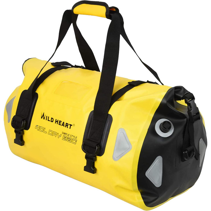 Водонепроникна сумка для подорожей Wild Heart PVC500D 40L, 66L, 100L з регульованим плечовим ременем та внутрішньою кишенею, жовта