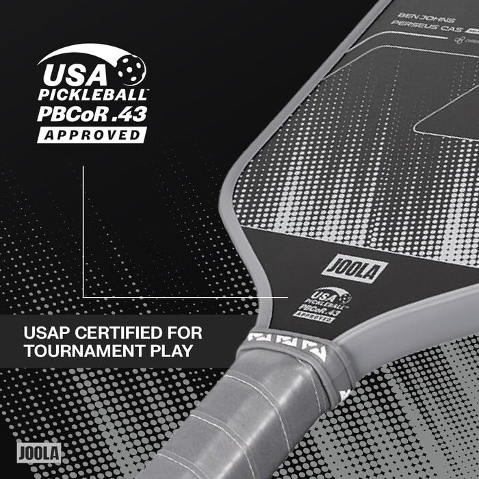 Ракетка для піклболу JOOLA Perseus Shadow Grey, сертифікована USAP, професійна серія CAS