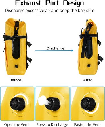 Водонепроникний рюкзак 35L для каякінгу, рафтингу та пляжу (жовтий)