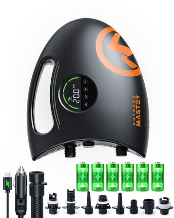 Електричний насос OutdoorMaster Shark 2S для SUP дошок 20PSI з акумулятором 88,8Wh