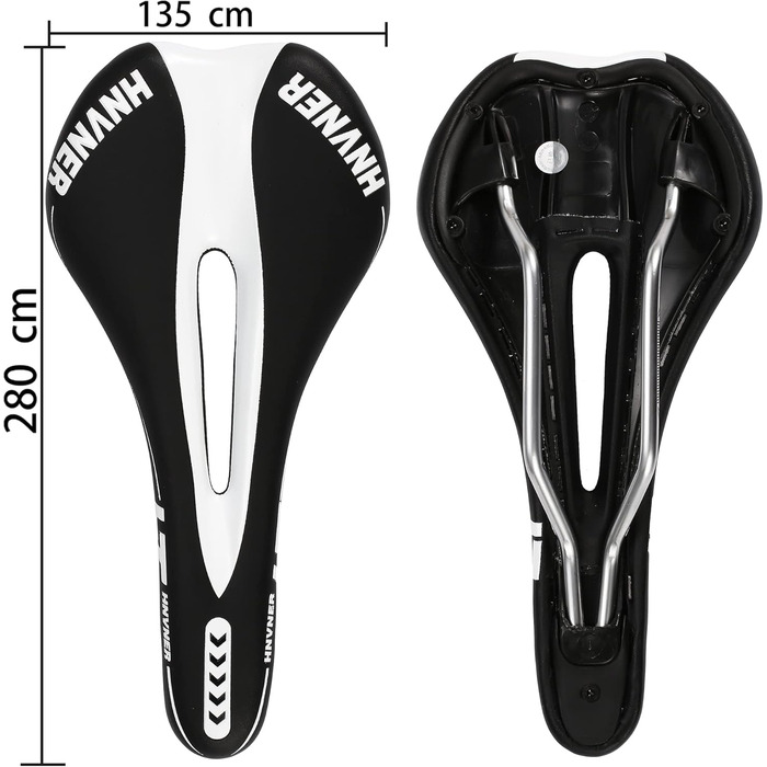 Комфортне сідло для велосипеда: ергономічне сідло Hohl для міських велосипедів, шосе, MTB (M, чорний/білий)