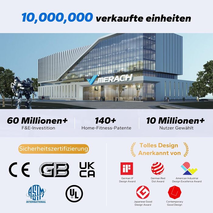 Гребний тренажер MERACH для дому, складаний, магнітний, тихий, з додатком, подовжені направляючі, електричне налаштування (самостійно)