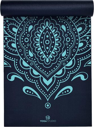 Йога-мат Mandala 183x61 см, 6 мм, протиковзкий, зносостійкий, PVC, для йоги та фітнесу