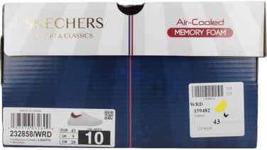 Жіночі кеди Skechers Cordova Classic Best Behavior — білі, штучна шкіра та замша, червона деталізація, розмір 45 EU
