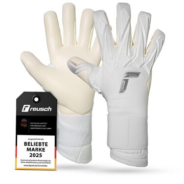 Воротарські рукавиці Reusch Profi Raptor Pro (біло-срібні), розмір 7 - професійний хафтшаум 4мм, для газону та штучного покриття