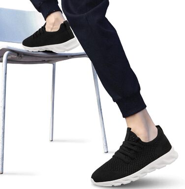 Чоловічі кросівки для бігу та занять спортом Damyuan: легкі, дихаючі, для бігу, тренувань, прогулянок та повсякденного носіння (40 EU, чорно-білі)