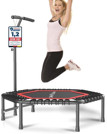 Трамплін для фітнесу DH FitLife | Ø114 см, до 150 кг, регульована ручка, стабільний та тихий | для дітей та дорослих