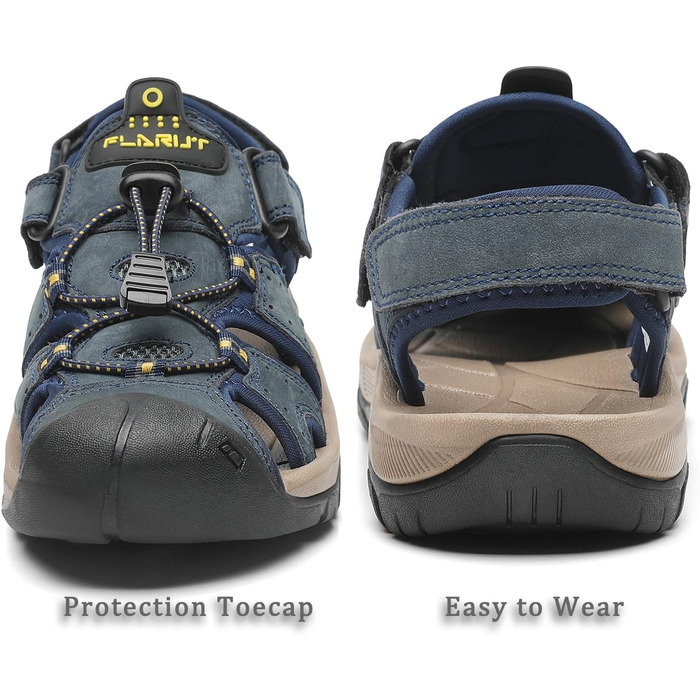 Чоловічі сандалі FLARUT для туризму та відпочинку на природі, шкіряні трекінгові сандалі, сині (47 EU)