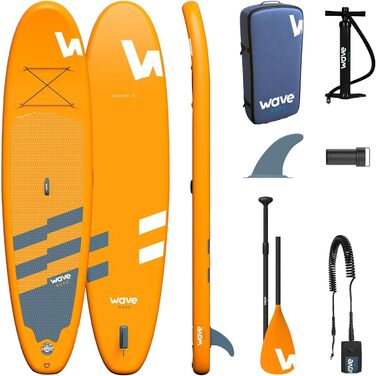 Надувний SUP-борд Wave Tourer Premium: комплект з аксесуарами | Широкий, з неслизьким покриттям, для юніорів та дорослих