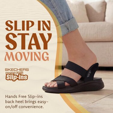 Жіночі сандалії Skechers Ultra Flex 3.0 Never Netter Hands Free Slip-ins, чорні, сітка Gore, розмір 39 EU