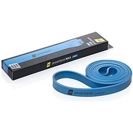Let’s Bands Powerbands MAX – еспандер для фітнесу, синій (сильний опір), 5 рівнів навантаження, для ефективного тренування всього тіла, 60 днів безкоштовних онлайн-тренувань у додатку Lets Bands