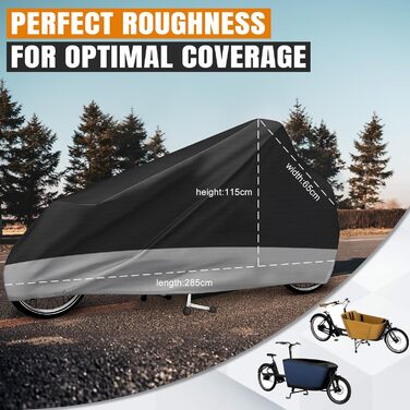 Водонепроникний чохол для вантажного велосипеда з оксфордської тканини 420D, гараж для велосипеда, захисна накидка для триколісного та одноколісного велосипеда