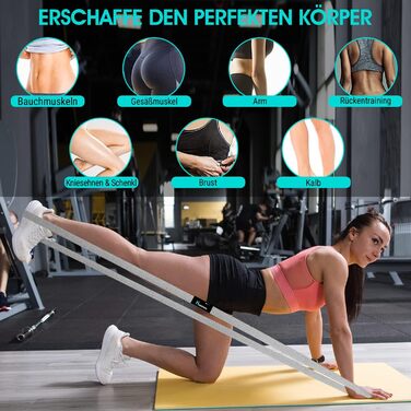 Набір з 3 еластичних стрічок опору – неслизькі, приємні до шкіри та еластичні – Стрічки опору для нарощування м'язів, йоги, пілатесу та тренувань всього тіла – можна прати, довговічні та з сумкою для перенесення. Довгі фітнес-стрічки (Сірий – Рожевий – Чо