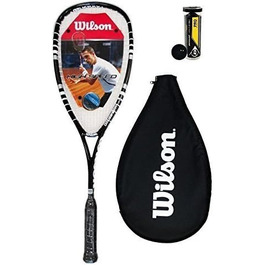 Сквош-ракетка Wilson Hyper Hammer 120 PH чорна + 3 професійні м’ячі
