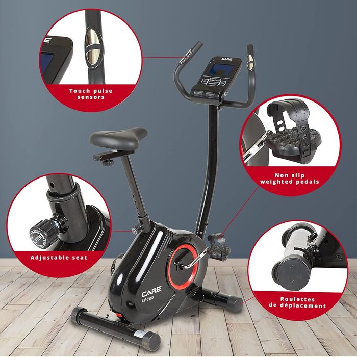 Велотренажер Care Fitness CV-5560 з магнітним гальмом, 21 програма, ремінний привід, 16 рівнів навантаження, маховик 7 кг