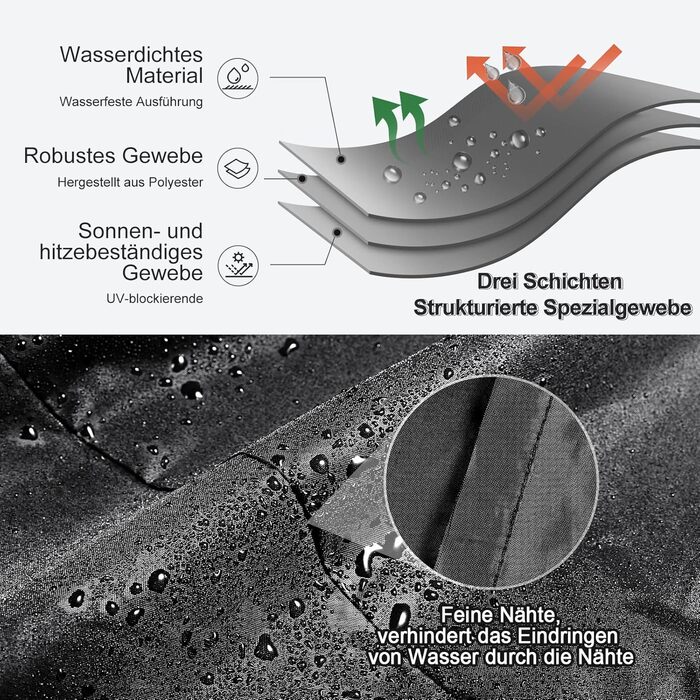 Водонепроникна захисна накидка для мотоцикла LIHAO - зимова, 245x105x125 см