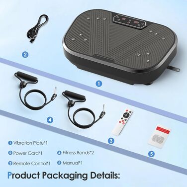 Вібраційна платформа для тренувань з LED-дисплеєм та пультом керування – 10 режимів, 120 рівнів інтенсивності, до 200 кг, для схуднення та домашніх тренувань