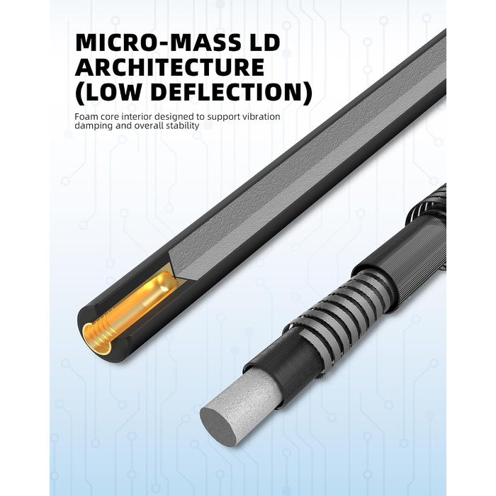Карбоновий шафт для більярдного кия KONLLEN Low Deflection з Pro-Taper, 11.5/12.5 мм, з'єднання Uni-Loc, 74 см, чорний