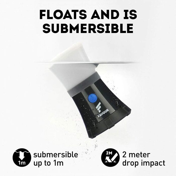 LED кемпінговий ліхтар IPX7, водонепроникний, плавучий, ударостійкий, портативний, на батарейках, 4 режими освітлення (вкл. SOS), вбудований карабін, легкий та компактний