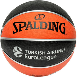 Баскетбольний м'яч Spalding Euroleague Varsity TF-150, розмір 7, чорний/помаранчевий, для дорослих, універсальний