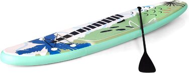 Надувна SUP-дошка GYMAX 320×76×15 см з телескопічним веслом та комплектом аксесуарів, антиковзке покриття, для серфінгу та активного відпочинку