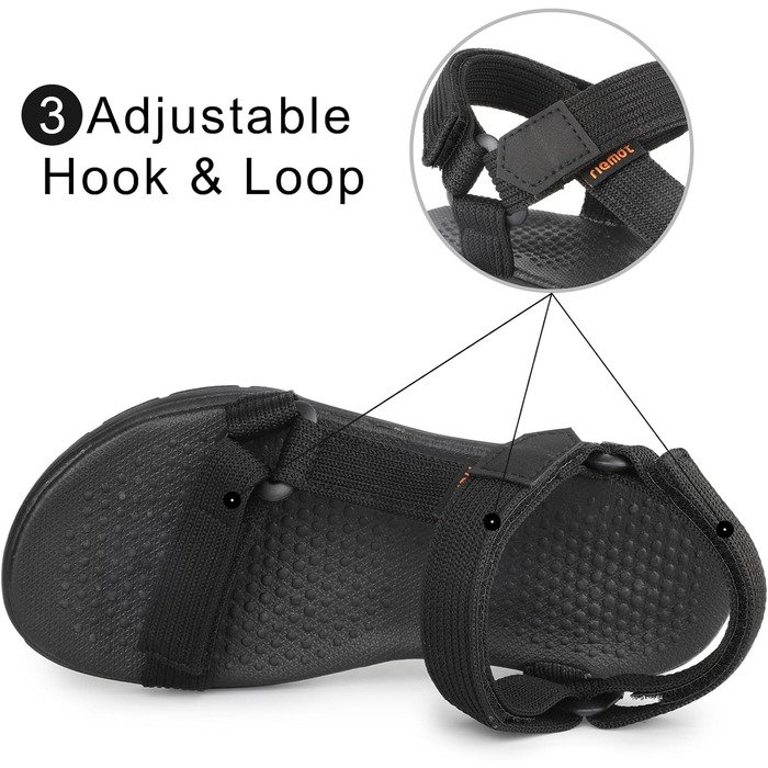 Жіночі сандалії Riehmot для активного відпочинку, чорні, 41 EU