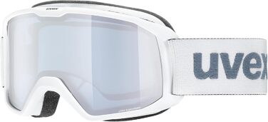 Лижна маска uvex Unisex Elemnt FM, універсальний розмір, біла матова/сріблясто-синя, 100% захист від UV, антифог