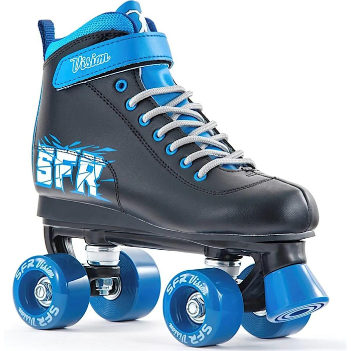 Роликові ковзани SFR Vision II Quad, чорний/синій, багатоколірні (білий/рожевий), розмір 38
