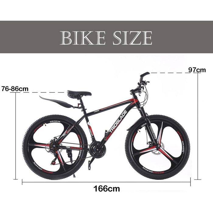 Гірський велосипед MTB 24 дюйми, 21 швидкість Shimano, Hardtail з амортизатором, дискові гальма, чорно-червоний