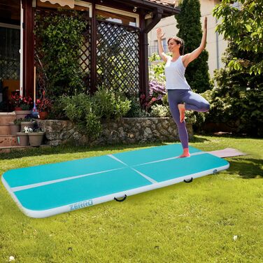 CCLIFE Airtrack Tumbling Mat - килимок для гімнастики, розкладна, з електропомпою, 1/3/4/5м, товщина 10/20см, зелений
