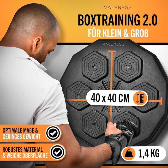 Музична бокс-машина VALENESS® - Smart Box Machine з LED, бокс-автомат для дому, з боксерськими рукавичками. Ідеальне боксерське тренування для дітей та дорослих.