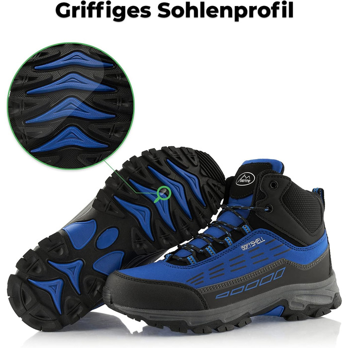 Черевики для ходьби жіночі та чоловічі, зимові, водонепроникні, 36 EU, синій, чорний