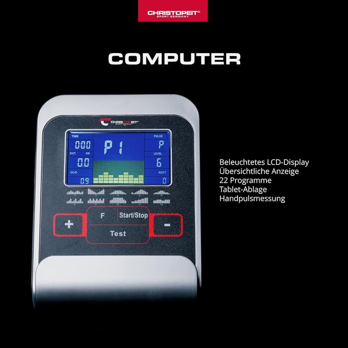 Велотренажер Christopeit Sport AL 2 Black Edition, 24 рівні, 9 кг магнітна система, LCD-дисплей, до 150 кг